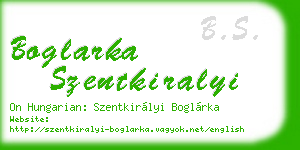 boglarka szentkiralyi business card