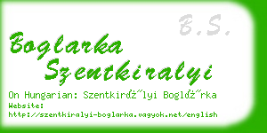 boglarka szentkiralyi business card